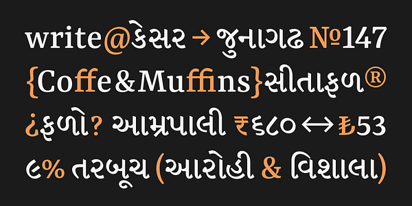 Card displaying Rasa typeface in various styles