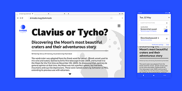 Card displaying Darkmode On typeface in various styles