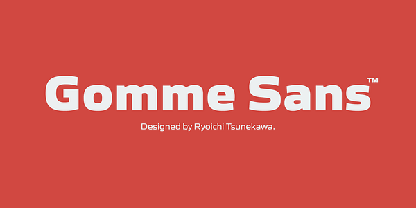 Card displaying Gomme Sans typeface in various styles