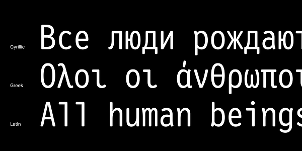 Card displaying Letter Gothic Recast typeface in various styles