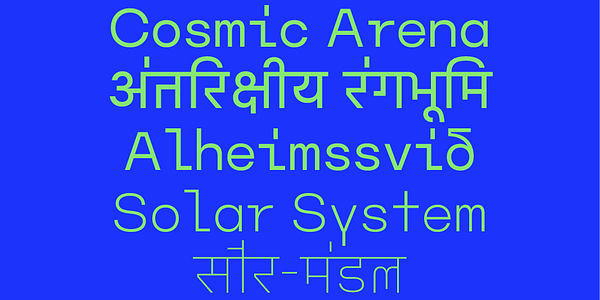 Card displaying Ouma Latin Variable typeface in various styles