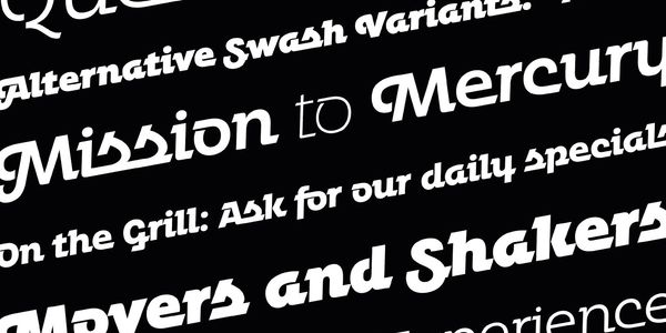 Card displaying Urbane Adscript typeface in various styles