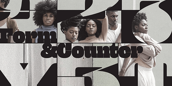 Card displaying Gigantic typeface in various styles