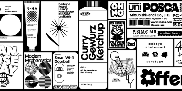 Card displaying Polymath typeface in various styles