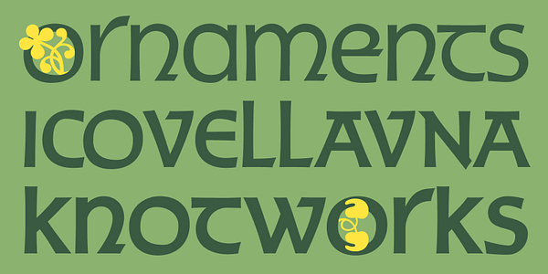 Card displaying Shamus typeface in various styles