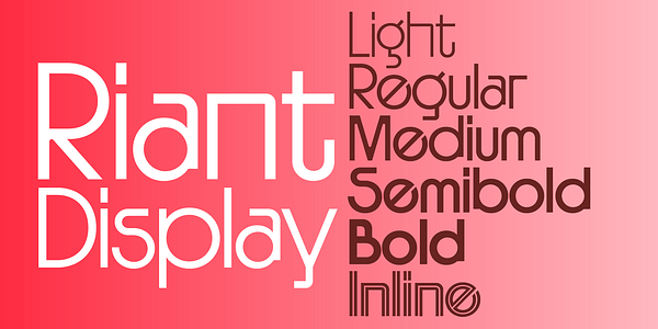 Card displaying Riant Display typeface in various styles