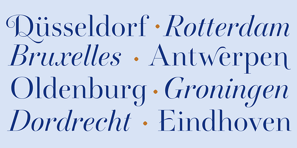 Card displaying Novantique Serif Display typeface in various styles
