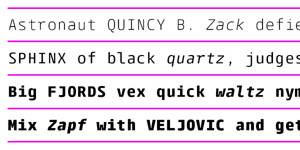 Card displaying Paradroid Mono Soft typeface in various styles