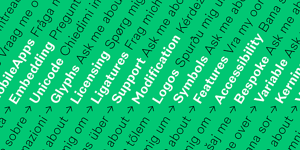 Card displaying New Reason typeface in various styles