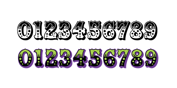 Card displaying Zebrawood Color typeface in various styles