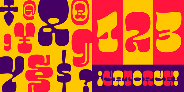 Card displaying Salsero typeface in various styles