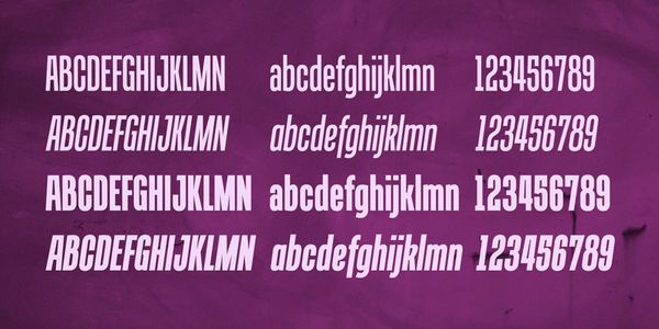 Card displaying Tandelle typeface in various styles