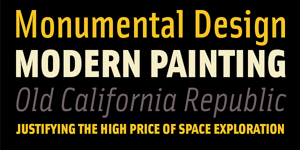 Card displaying Solex typeface in various styles