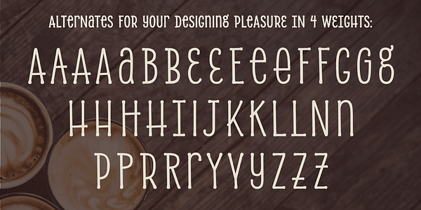 Card displaying Alasassy typeface in various styles