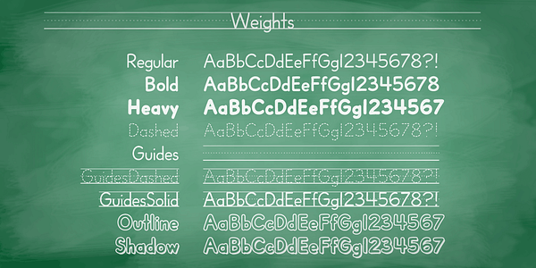 Card displaying CC Dash To School typeface in various styles