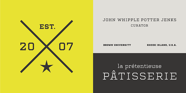 Card displaying Centrifuge typeface in various styles