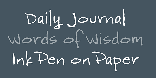 Card displaying Wordy Diva typeface in various styles