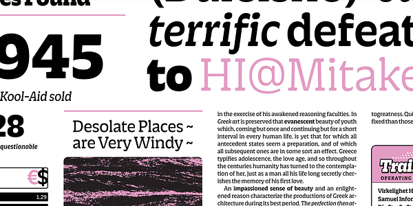 Card displaying Picholine Antique Variable typeface in various styles