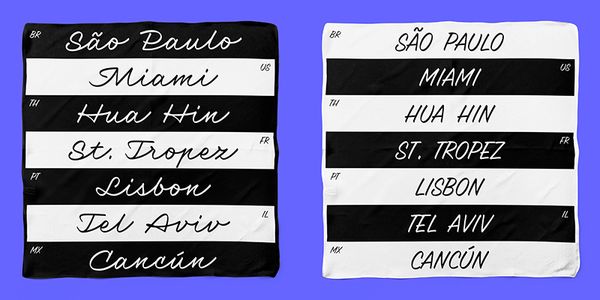 Card displaying PD Americano typeface in various styles
