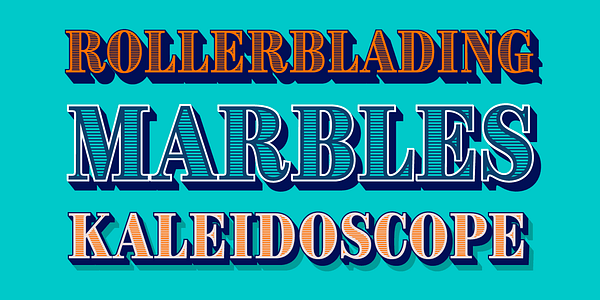 Card displaying Brim Narrow typeface in various styles