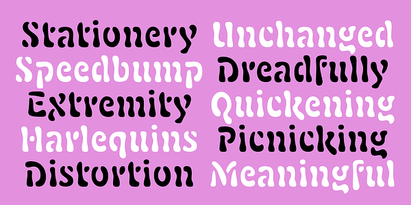 Card displaying Fillmore typeface in various styles