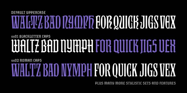 Card displaying AT Kyrios typeface in various styles