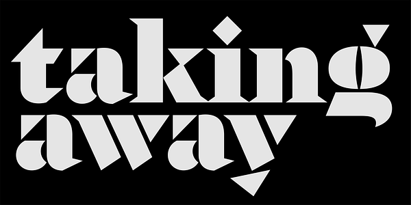 Card displaying Zubtrak Stencil typeface in various styles