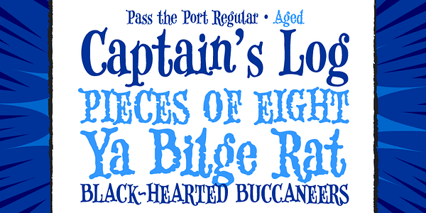 Card displaying CC Pass The Port typeface in various styles