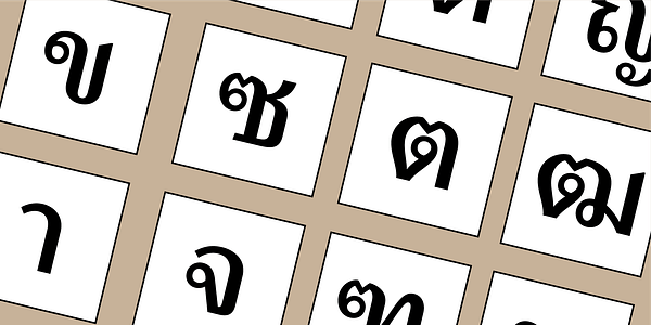 Card displaying Adobe Thai typeface in various styles