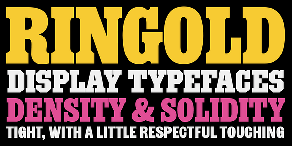 Card displaying Ringold typeface in various styles