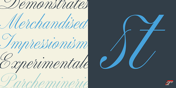 Card displaying Altesse typeface in various styles