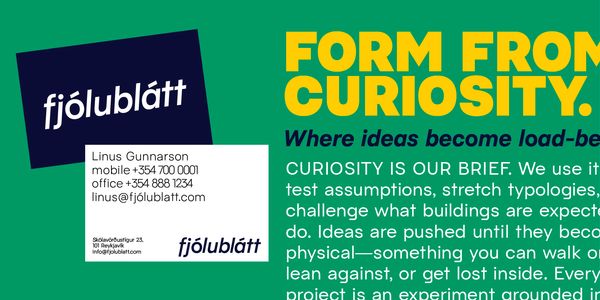 Card displaying Pacaembu typeface in various styles