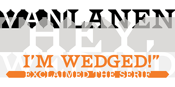 Card displaying HWT VanLanen typeface in various styles