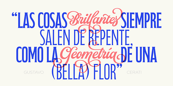 Card displaying Fabiola typeface in various styles