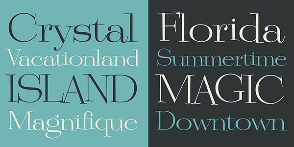 Card displaying Filmotype Palace typeface in various styles