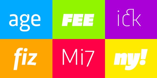 Card displaying Trasandina  typeface in various styles