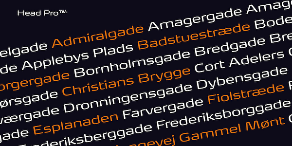 Card displaying FP Head typeface in various styles