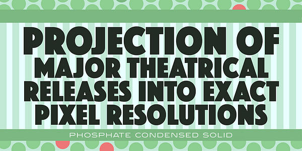 Card displaying Phosphate typeface in various styles