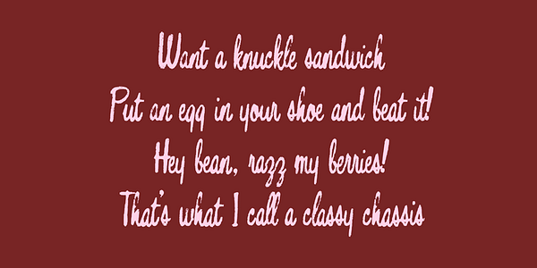 Card displaying Bouffant typeface in various styles