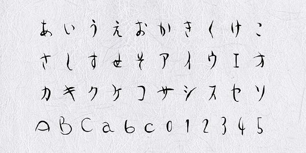 Card displaying AB Reigetsu Sawayaka typeface in various styles