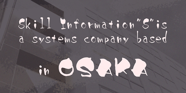 Karte mit der Schriftart SicShichihenge in verschiedenen Schnitten