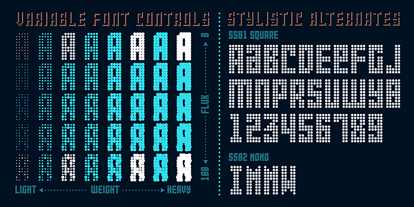 Card displaying Superscore Variable typeface in various styles