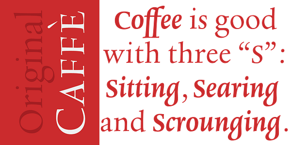 Card displaying Rialto dF typeface in various styles