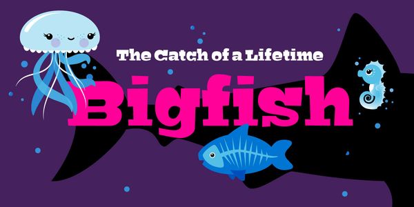 Card displaying Bigfish typeface in various styles