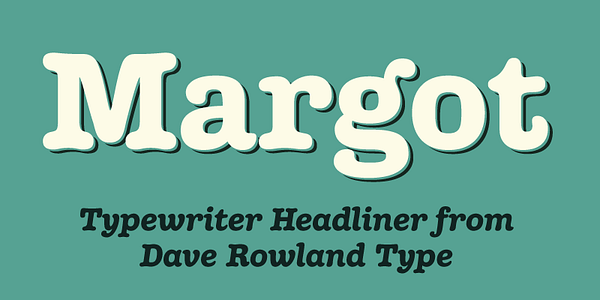 Card displaying Margot typeface in various styles