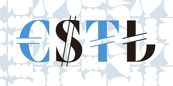 Card displaying Caesura typeface in various styles
