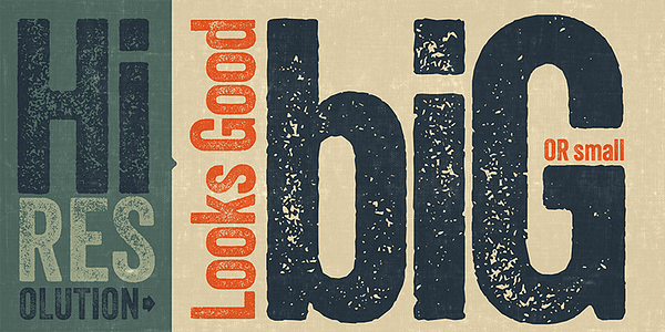 Card displaying Veneer typeface in various styles