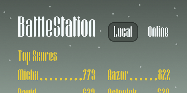 Card displaying BattleStation typeface in various styles
