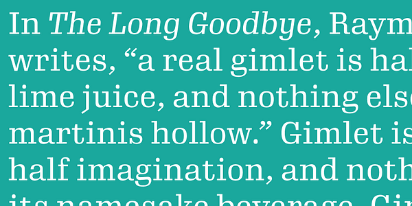 Card displaying Gimlet Micro typeface in various styles