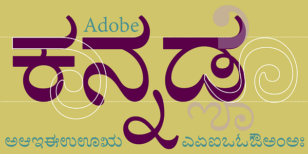 Card displaying Adobe Kannada typeface in various styles